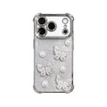 Butterfly Pearl Sparkle Phone Case – Gift-Ready iPhone Case with Strap）