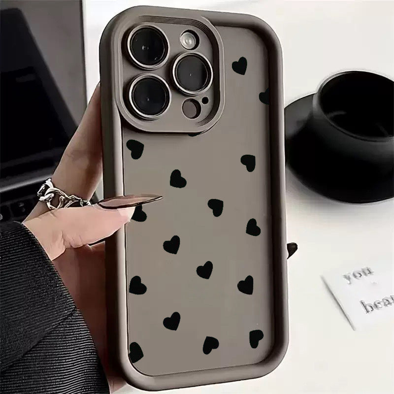 Cute Heart iPhone Phone Case – Full-Cover Protection, Stylish & Girly Design