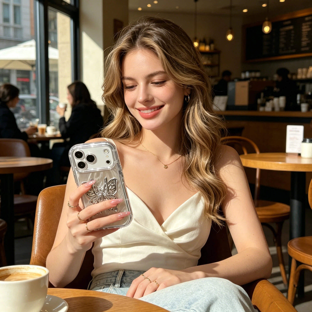 Butterfly Stand iPhone Case – Elegant Design, Built-in Stand & Full Protection