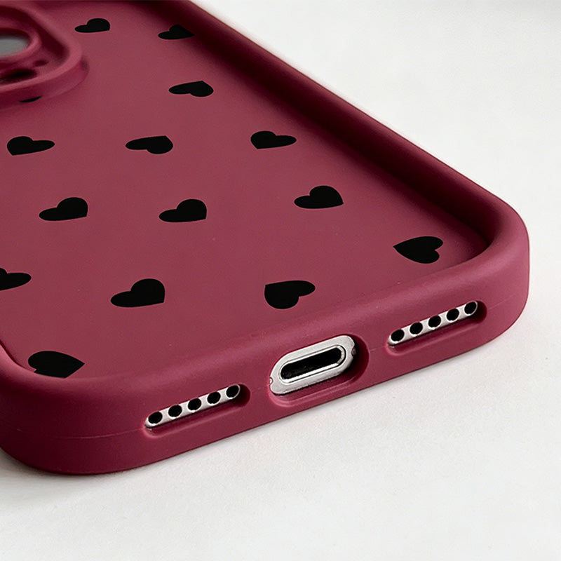 Cute Heart iPhone Phone Case – Full-Cover Protection, Stylish & Girly Design